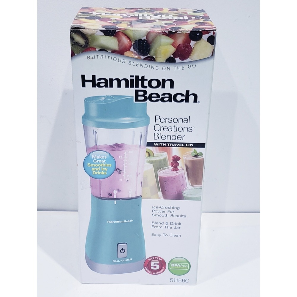 Hamilton Beach Personal Creations Blender With Travel Lid 51156 - New